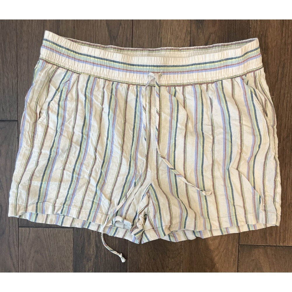 Cabi StrippedLinen-Blend Short Women's XL Pockets